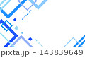 青色の四角形で組み合わせた幾何学的な背景素材 143839649