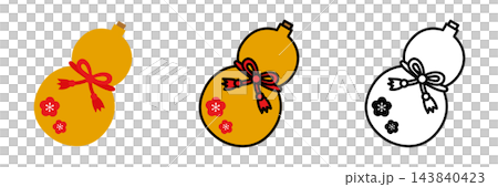 Gourd illustration set: Pop and cute for New Year's Gourd illustration set: Pop and cute for New Year's 143840423