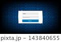 Hacker login prompt with password dots on a dark binary background, Concept for network safety 143840655