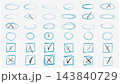 Check, circles and cross mark icon.  143840729