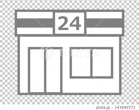コンビニマーク(24時間営業アイコン) コンビニマーク(24時間営業アイコン) 143840772