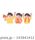 応援する人達手描きベクターイラスト複数人 143841412