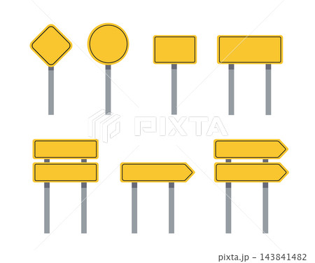 Blank Yellow Road Signs Set 143841482