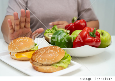 Junk food no good health eating for diet. 143841547
