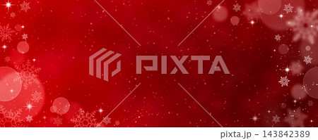 A Christmas red background with bokeh and snowflakes. A Christmas red background with bokeh and snowflakes. 143842389