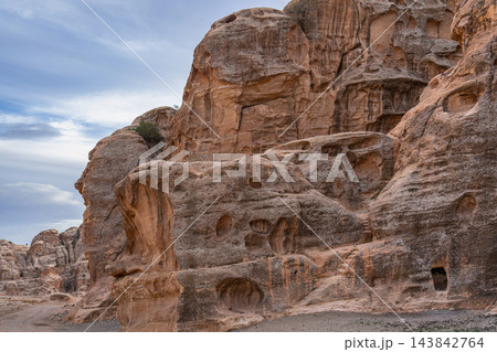 Sandstone cliffs at Little Petra, Jordan Sandstone cliffs at Little Petra, Jordan 143842764