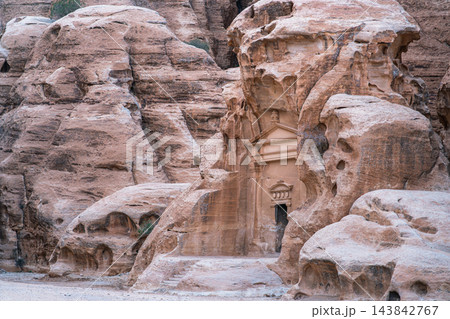 Rock Cut Facade in Little Petra, Jordan Rock Cut Facade in Little Petra, Jordan 143842767