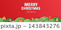 Merry christmas and happy new year banner with copy space on red background. 143843276