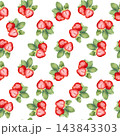 Strawberry Illustration Seamless Pattern on White Background 143843303