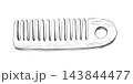 A hand-drawn wooden comb, rendered as a pencil illustration. It is perfect for decorating blogs focused on bathhouses, saunas, spa treatments, hair care, wellness, relaxation, eco-friendly products. 143844477