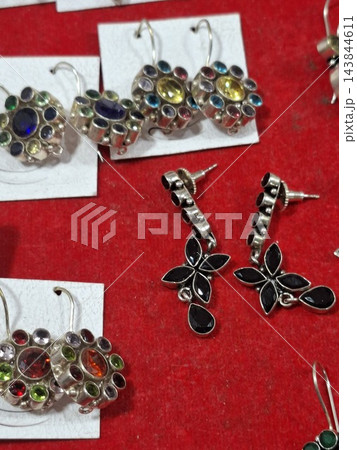 beautiful earring sets on display beautiful earring sets on display 143844611