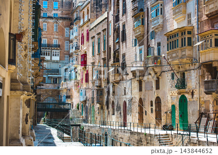 Colorful Vintage Gates and Balconies in Valletta Street Colorful Vintage Gates and Balconies in Valletta Street 143844652