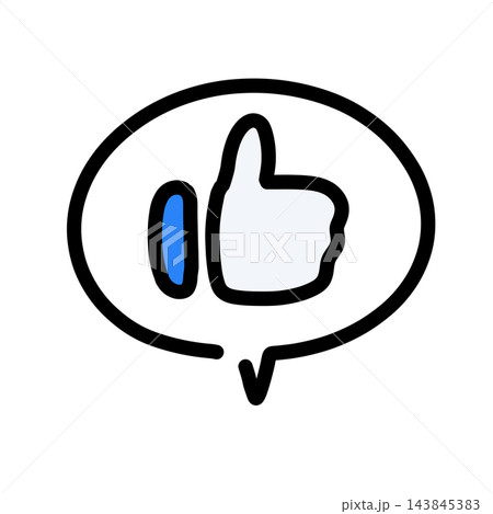 手描き風のいいねの吹き出しのイラスト 143845383