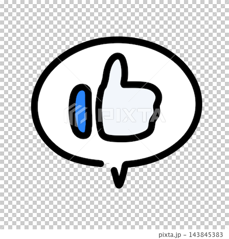 手描き風のいいねの吹き出しのイラスト 143845383