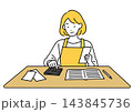 家計簿をつける主婦のイラスト 143845736