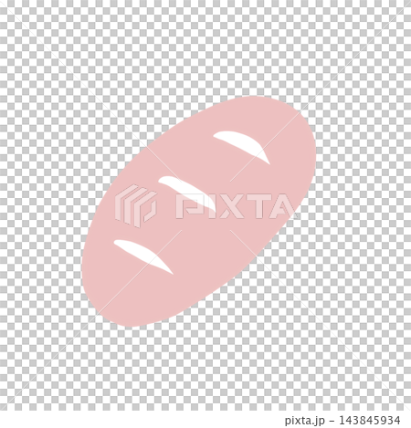 シンプルなフランスパン（クッペ）のイラスト（ピンク） 143845934