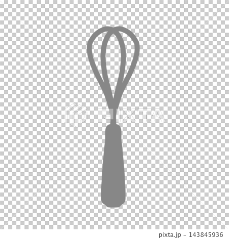 手描き風のシンプルな泡立て器(ホイッパー)イラスト 手描き風のシンプルな泡立て器(ホイッパー)イラスト 143845936