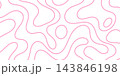 Abstract Wavy Line Pattern Background. Fluid And Organic Shapes In Pink Outline Design. Modern And Minimalist Aesthetic For Wallpapers And Textiles. Editable Stroke. Isolated Vector Illustration 143846198