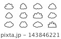 Cloud Shape Variations Line Icon Set. Weather Forecasting, Climate Patterns, And Atmospheric Conditions Outline Symbol Collection. Editable Stroke. Isolated Vector Illustration 143846221