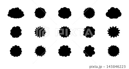 Cloud And Burst Shape Solid Icon Set. Weather Forecasting, Explosion Effects, And Graphic Design Silhouette Symbol Collection. Versatile For Various Applications. Isolated Vector Illustration Cloud And Burst Shape Solid Icon Set. Weather Forecasting, Explosion Effects, And Graphic Design Silhouette Symbol Collection. Versatile For Various Applications. Isolated Vector Illustration 143846223