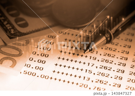 Business man on digital stock market financial indicator background. Digital business and stock market financial indicator on LED. Double exposure of business man and digital stock market financial. Business man on digital stock market financial indicator background. Digital business and stock market financial indicator on LED. Double exposure of business man and digital stock market financial. 143847327
