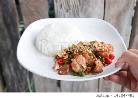 stir fried pork or deep fried pork , fried pork and rice or pork and rice stir fried pork or deep fried pork , fried pork and rice or pork and rice 143847493