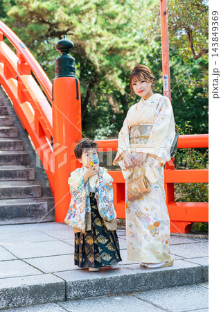 七五三 3歳男の子 親子 143849369