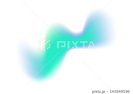Blurred gradient blue shape on white background. Abstract turquoise watercolor blob with soft light gradation and fluid glowing. Vector neon liquid transparent splash Blurred gradient blue shape on white background. Abstract turquoise watercolor blob with soft light gradation and fluid glowing. Vector neon liquid transparent splash 143849596