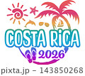 Costa Rica 2026 with Vacation and Trip Elements - Palm Tree Sunglasses Tropical Flowers 143850268