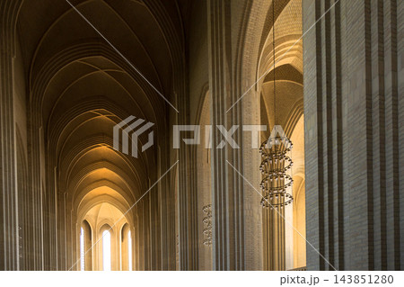 Scandinavian Protestant architecture inside Grundtvigs Church in Copenhagen. Scandinavian Protestant architecture inside Grundtvigs Church in Copenhagen. 143851280