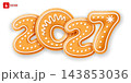 2027 New Year  Gingerbread Cookie Numbers 143853036