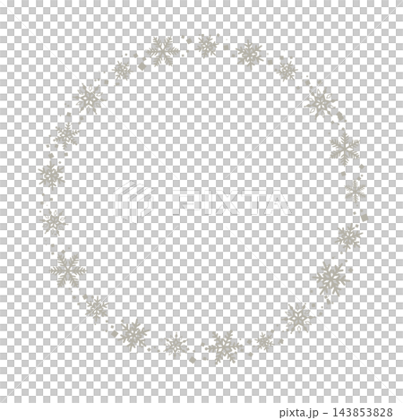 Simple snowflake round frame (gray) Simple snowflake round frame (gray) 143853828