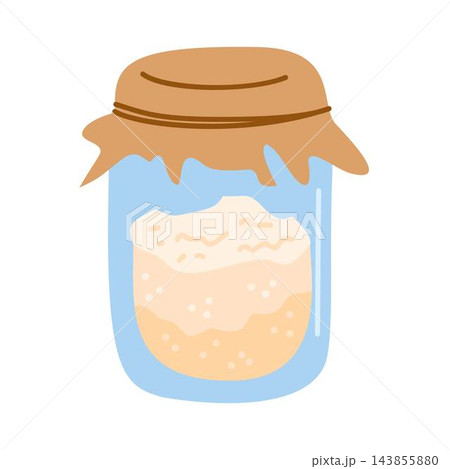 fermented starter jar sourdough illustration 143855880
