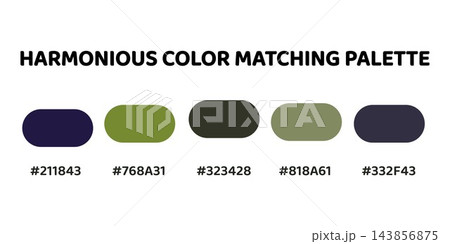 This harmonious color palette blends deep, rich tones with earthy greens for a balanced and natural aesthetic. dark navy, olive green, charcoal grey, muted khaki, slate blue. Enhance the organic. 173. 143856875