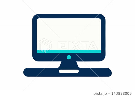 Modern Flat Desktop Computer Monitor Icon Modern Flat Desktop Computer Monitor Icon 143858009