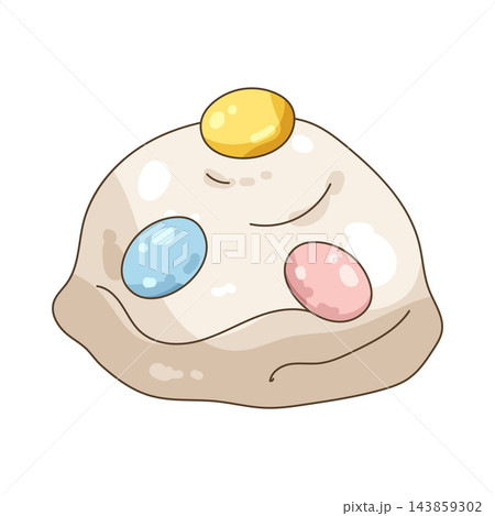 Illustration of vanilla ice cream with candy topping Illustration of vanilla ice cream with candy topping 143859302
