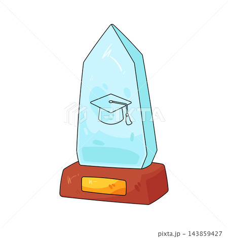Illustration of graduation award trophy Illustration of graduation award trophy 143859427
