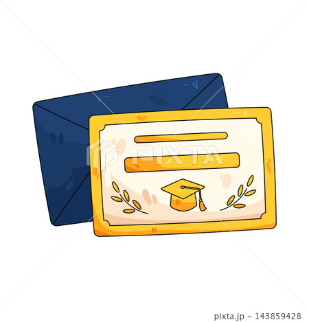 Illustration of graduation invitation 143859428