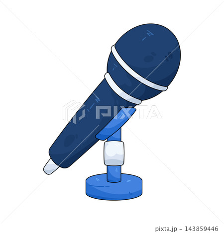 Illustration of microphone on stand 143859446