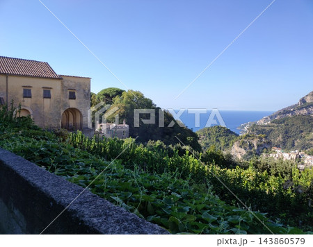 View of Ravello village on the Amalfi Coast in Italy. Fantastic view of the Amalfi coast. Ravello, Italy. View of Ravello village on the Amalfi Coast in Italy. Fantastic view of the Amalfi coast. Ravello, Italy. 143860579