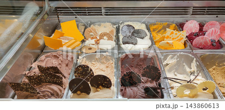 Different flavors of italian ice cream at Italy 143860613