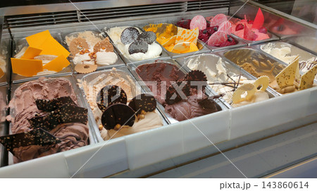 Different flavors of italian ice cream at Italy 143860614