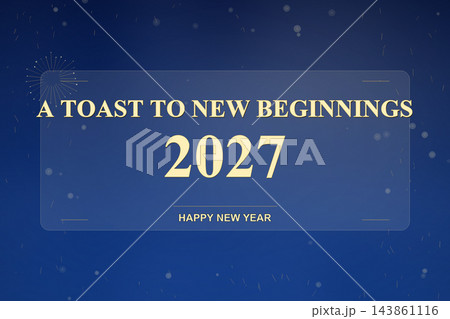 A Toast to New Beginnings 2027 Blue Greeting 143861116