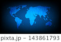 Global network technology background with blue binary code world map silhouette 143861793