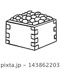 節分　枡に入った大豆 手描き線画イラスト素材 143862203