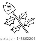 柊鰯の節分 手描きシンプル線画のイラスト素材 143862204