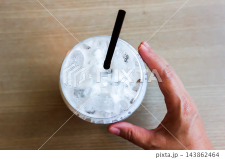coffee , iced coffee or iced latte coffee or iced cappuccino coffee 143862464
