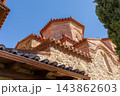 Meteora Greece Varlaam Monastery traditional Byzantine church dome with cross 143862603