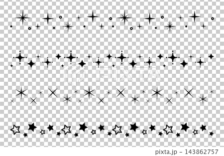 シンプルで使いやすい黒のキラキラライン素材セット シンプルで使いやすい黒のキラキラライン素材セット 143862757
