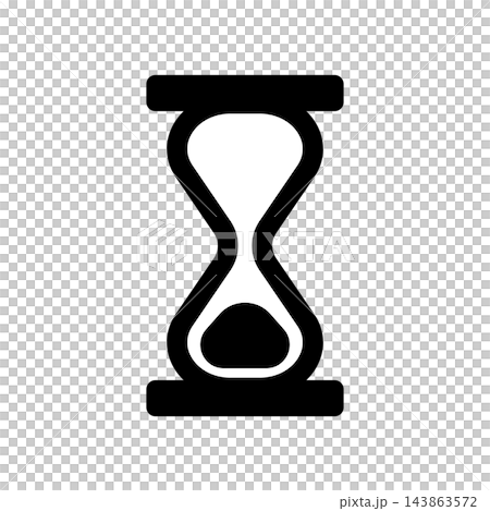 An hourglass icon showing the sand having completely fallen to the bottom. 143863572